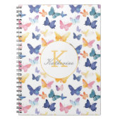 Butterfly Waterverf Kleurrijke Patroon Aangepaste  Notitieboek (Voorkant)