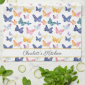 Butterfly Waterverf Kleurrijke Patroon Aangepaste  Theedoek (Gevouwen)