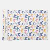 Butterfly Waterverf Kleurrijke Patroon Aangepaste  Theedoek (Horizontaal)