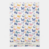 Butterfly Waterverf Kleurrijke Patroon Aangepaste  Theedoek (Verticaal)