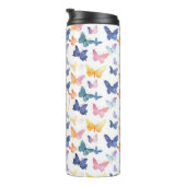 Butterfly Waterverf Kleurrijke Patroon Aangepaste  Thermosbeker (Geroteerd rechts)