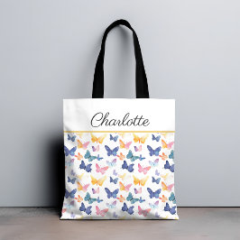 Butterfly Waterverf Kleurrijke Patroon Aangepaste  Tote Bag