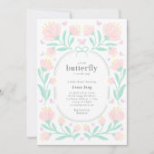 Butterfly Waterverf Meisje Baby shower Kaart (Voorkant)