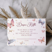 Butterfly Waterverf Pastel Luier Raffle Informatiekaartje