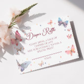 Butterfly Waterverf Pastel Luier Raffle Informatiekaartje