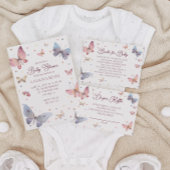Butterfly Waterverf Pastel Luier Raffle Informatiekaartje