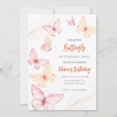 Butterfly Waterverf Verjaardagsuitnodiging Kaart (Voorkant)