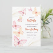 Butterfly Waterverf Verjaardagsuitnodiging Kaart (Staand voorkant)