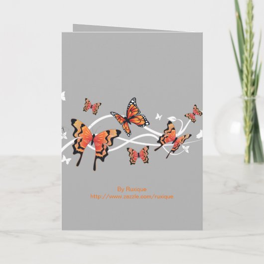 Butterfly Wedding Invitation Aankondiging (Achterkant)