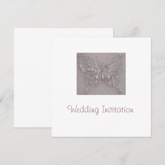 Butterfly Wedding Invite Kaart (Voorkant / Achterkant)