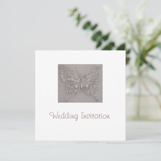 Butterfly Wedding Invite Kaart (Staand voorkant)