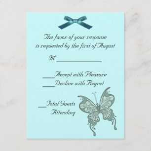 Butterfly Wedding RSVP-kaart RSVP Kaartje