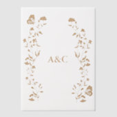 Butterfly Wedding Vellum Overlay Gouden Uitnodigingen (Voorkant)