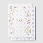 Butterfly Wedding Vellum Overlay Gouden Uitnodigingen (Offset (Uitnodiging))