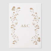 Butterfly Wedding Vellum Overlay Gouden Vellum Uitnodigingen (Voorkant)