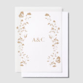 Butterfly Wedding Vellum Overlay Gouden Vellum Uitnodigingen (Offset)