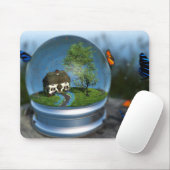 Butterfly Wereldbol Mousepad Muismat (Met muis)