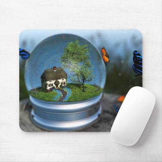 Butterfly Wereldbol Mousepad Muismat (Met muis)