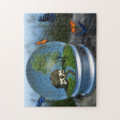 Butterfly Wereldbol Puzzle Legpuzzel (Verticaal)