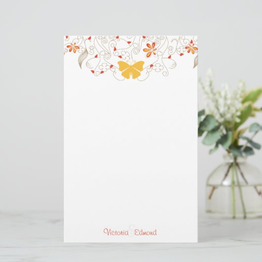 Butterfly Whimsy - Aangepaste artikelen Briefpapier (Staand voorkant)