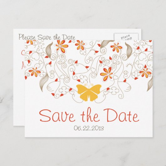 Butterfly Whimsy sparen het Briefkaart van de Datu (Voorkant / Achterkant)