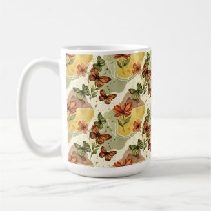 Butterfly Whispers in Earth Tones Koffiemok