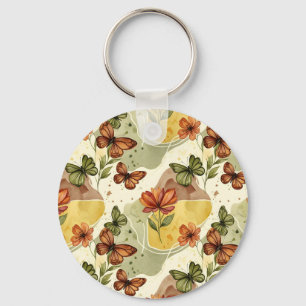 Butterfly Whispers in Earth Tones Sleutelhanger