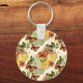 Butterfly Whispers in Earth Tones Sleutelhanger (Achterkant)