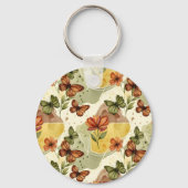 Butterfly Whispers in Earth Tones Sleutelhanger (Achterkant)
