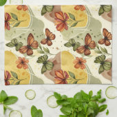 Butterfly Whispers in Earth Tones Theedoek (Gevouwen)