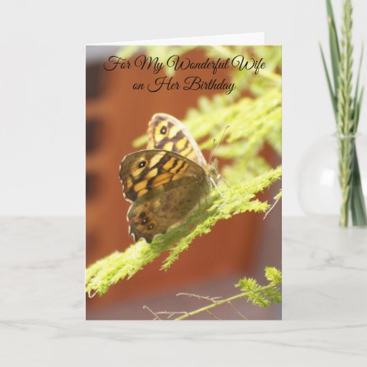 Butterfly Wife Birthday Card Kaart (Voorkant)