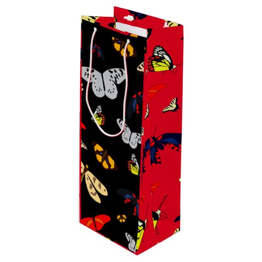 Butterfly Wijn Cadeautas (Voorkant Gekanteld)