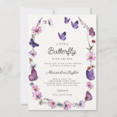 Butterfly Wild Paarse Mauve Roze Baby Girl Shower Kaart (Voorkant)