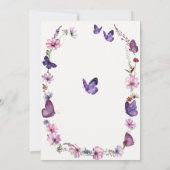 Butterfly Wild Paarse Mauve Roze Baby Girl Shower Kaart (Achterkant)