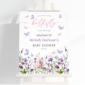Butterfly Wildflower Baby shower 16x20 Welkom Poster