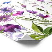 Butterfly Wildflower Baby shower 18x24 Welkom Poster (Hoek)