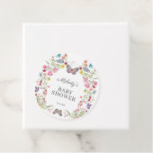Butterfly Wildflower Baby shower Bedankjes Labels (In situ)