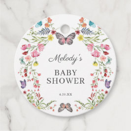 Butterfly Wildflower Baby shower Bedankjes Labels