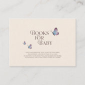 Butterfly & Wildflower Baby shower Boeken voor Bab Informatiekaartje (Voorkant)
