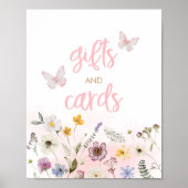 Butterfly Wildflower Baby shower Cadeaus en Kaarte Poster (Voorkant)