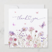 Butterfly & Wildflower Baby shower Dank u kaart (Voorkant)
