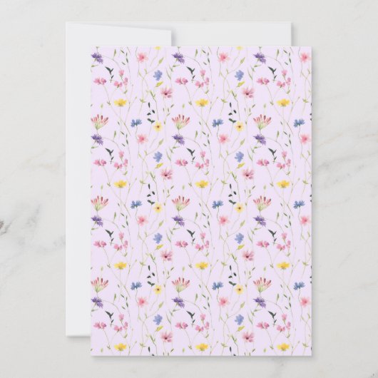 Butterfly Wildflower Baby shower Dank u kaart (Achterkant)