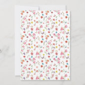 Butterfly Wildflower Baby shower Invitation Kaart (Achterkant)