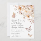 Butterfly Wildflower Baby shower Kaart (Voorkant)