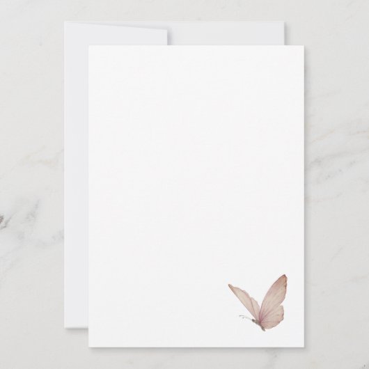 Butterfly Wildflower Baby shower Kaart (Achterkant)