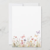 Butterfly Wildflower Baby shower Kaart (Achterkant)