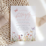 Butterfly Wildflower Baby shower Kaart<br><div class="desc">Nodig vrienden en familie uit om onderweg een kleintje te vieren met deze eenvoudige en elegante vlinder baby shower uitnodiging.</div>