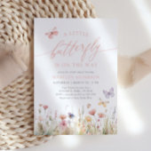 Butterfly Wildflower Baby shower Kaart