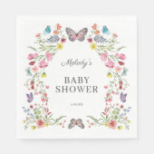 Butterfly Wildflower Baby shower Servet (Voorkant)