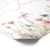Butterfly Wildflower Baby shower Snoep en Treats Poster (Hoek)